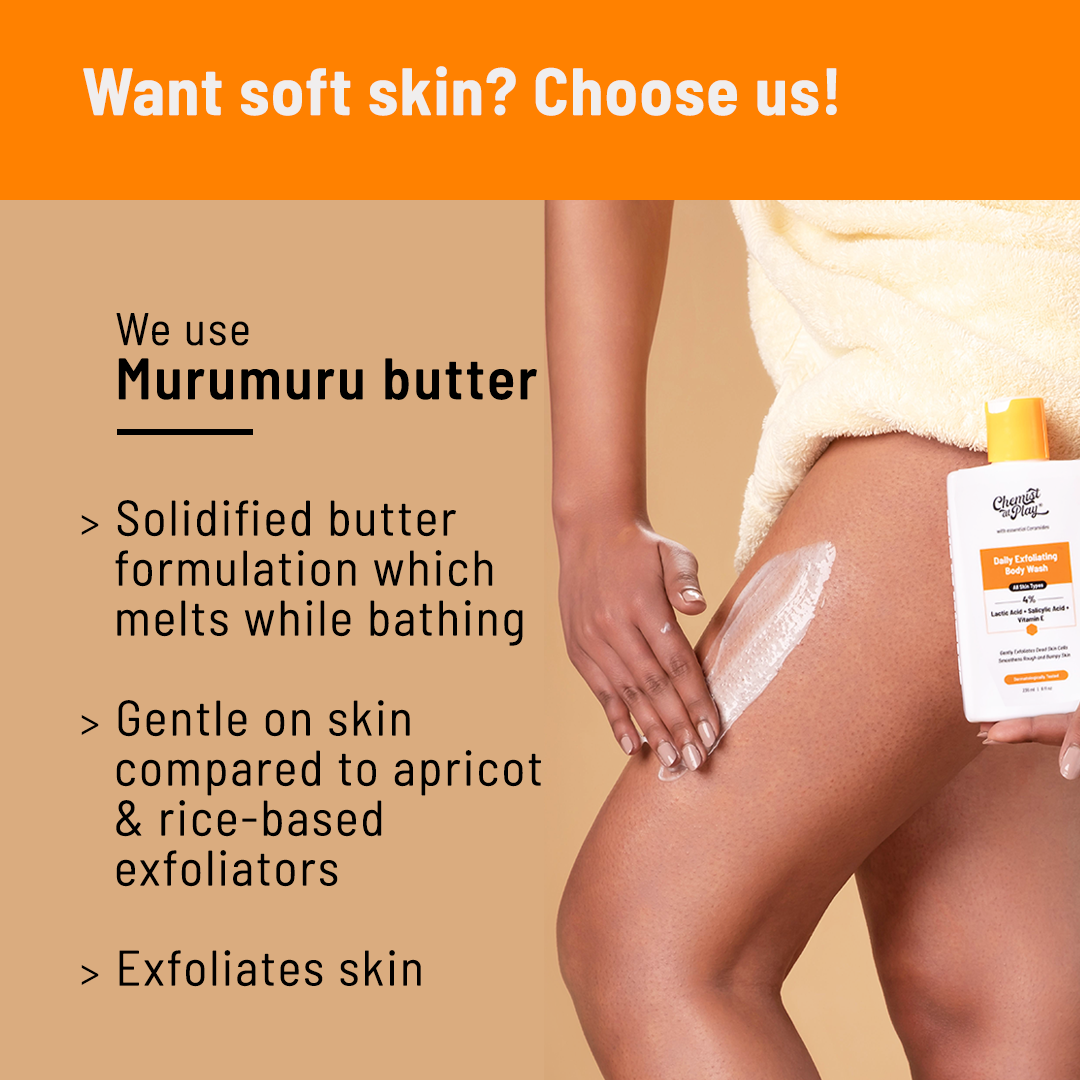 The Feel-Good Body Combo (Exfoliating Body Wash - 236 ml | Neck Knee Elbow Brightening Roll On - 40 ml)