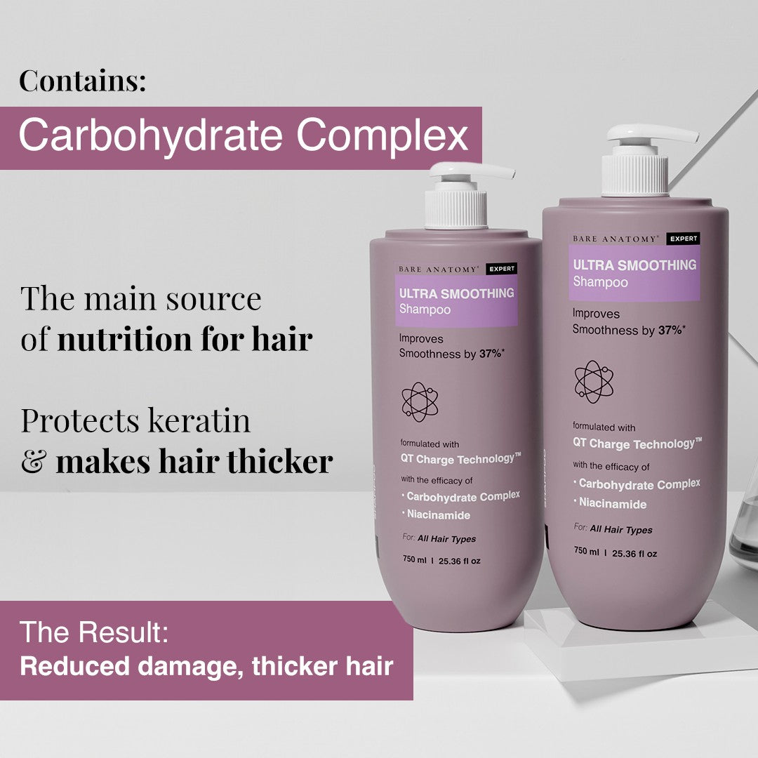 Ultra Smoothing Shampoo with Niacinamide & Aloe Vera Extract for Dry & Frizzy Hair- 750 ml