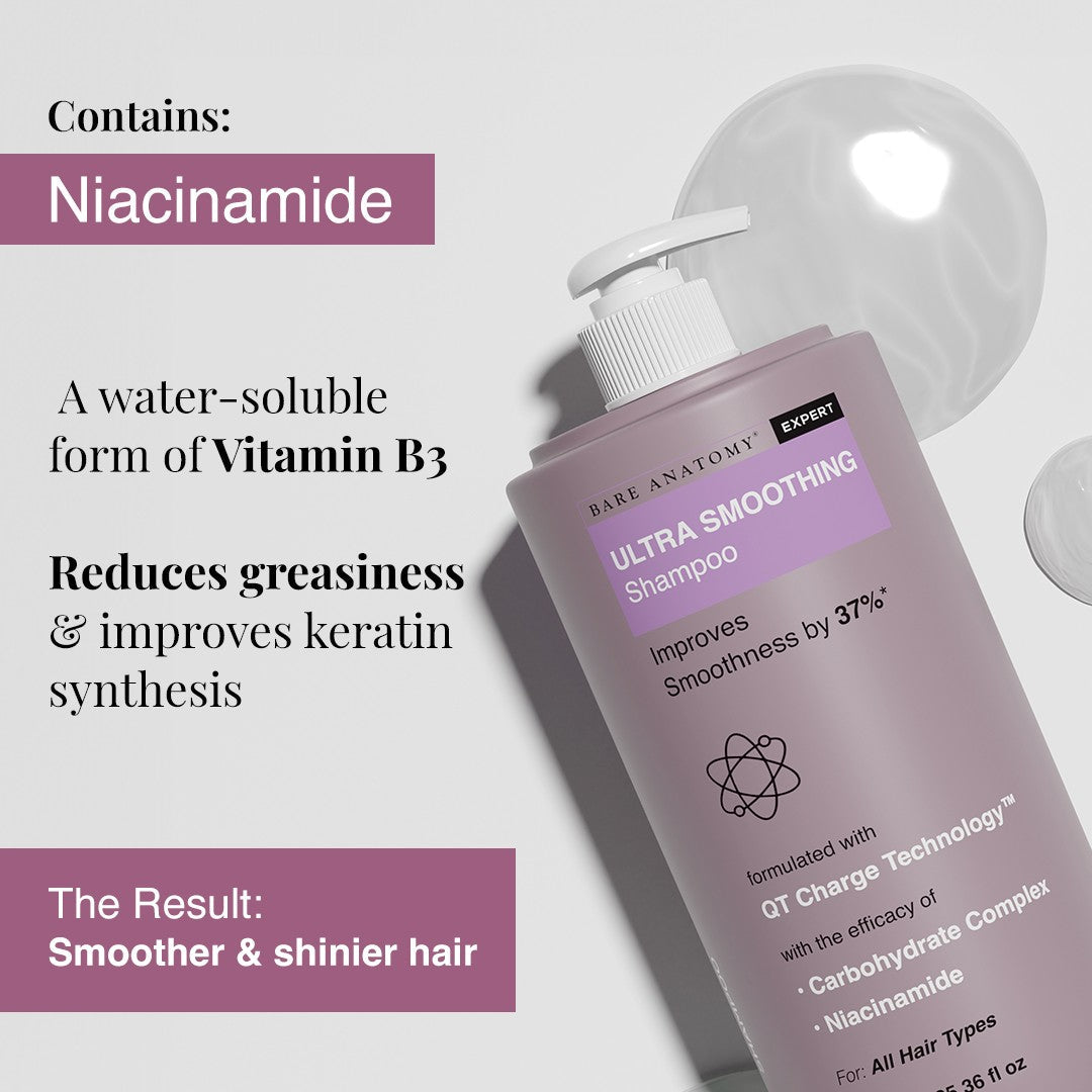 Ultra Smoothing Shampoo with Niacinamide & Aloe Vera Extract for Dry & Frizzy Hair- 750 ml