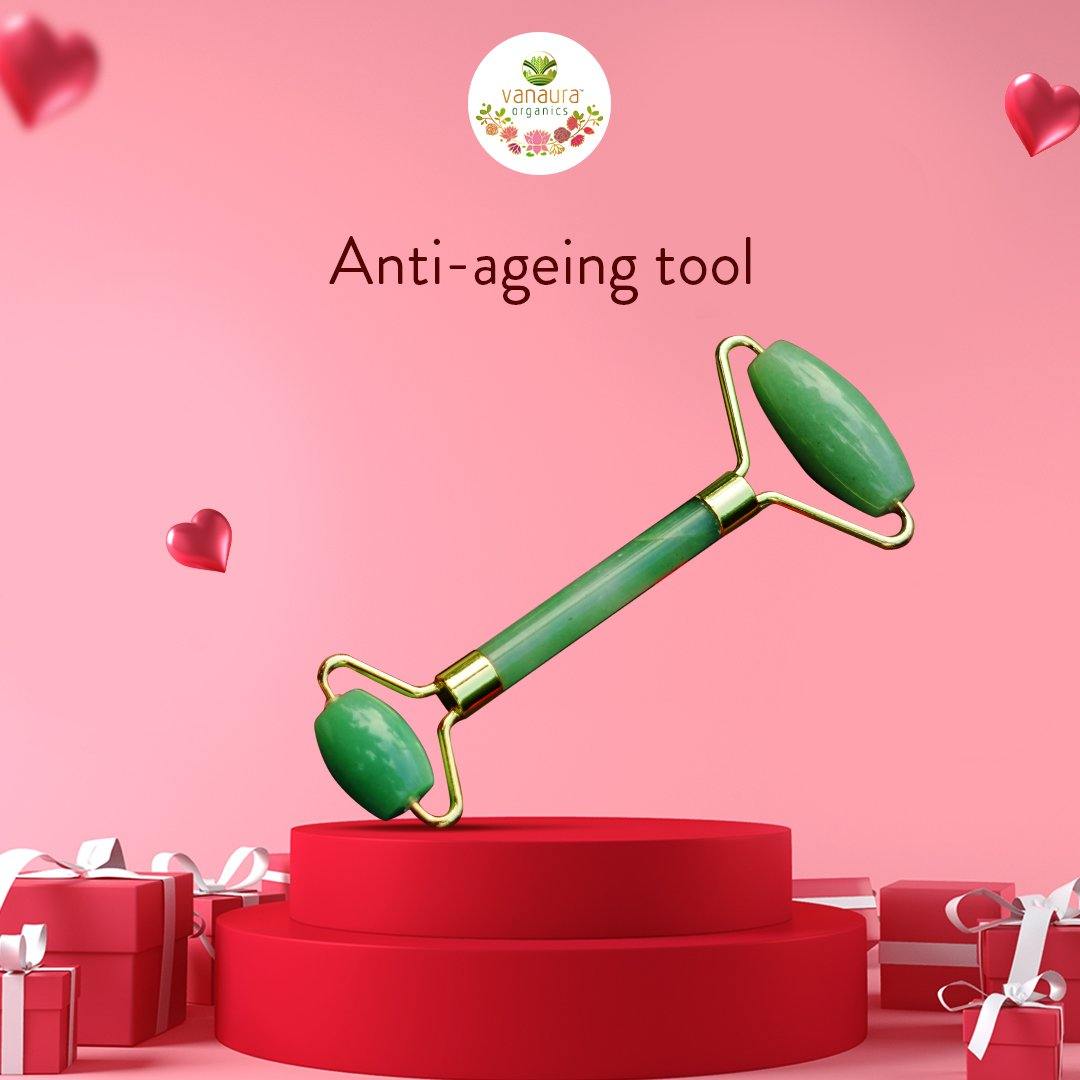 Natural Jade Gem Stone Face Massage Roller