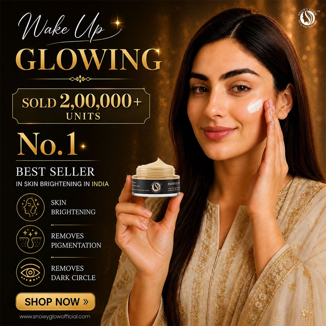 Snowy Glow Brightening Night Cream | For Uneven Skin Tone, Remove Pimple, Dark spots | Pack of 3