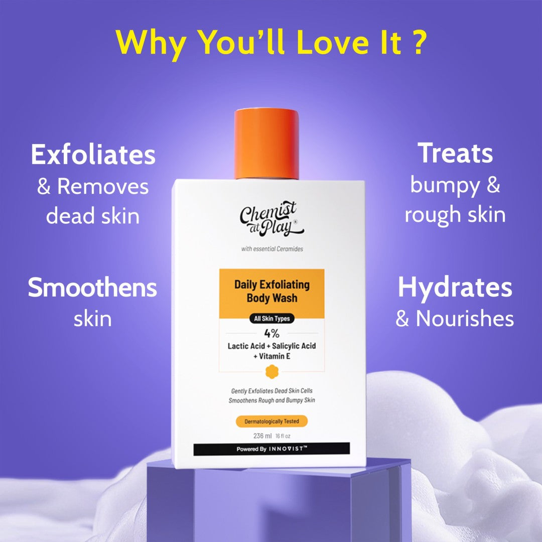 Exfoliating Body Wash with Lactic Acid & Salicylic Acid - 236 ml | Pack of 3