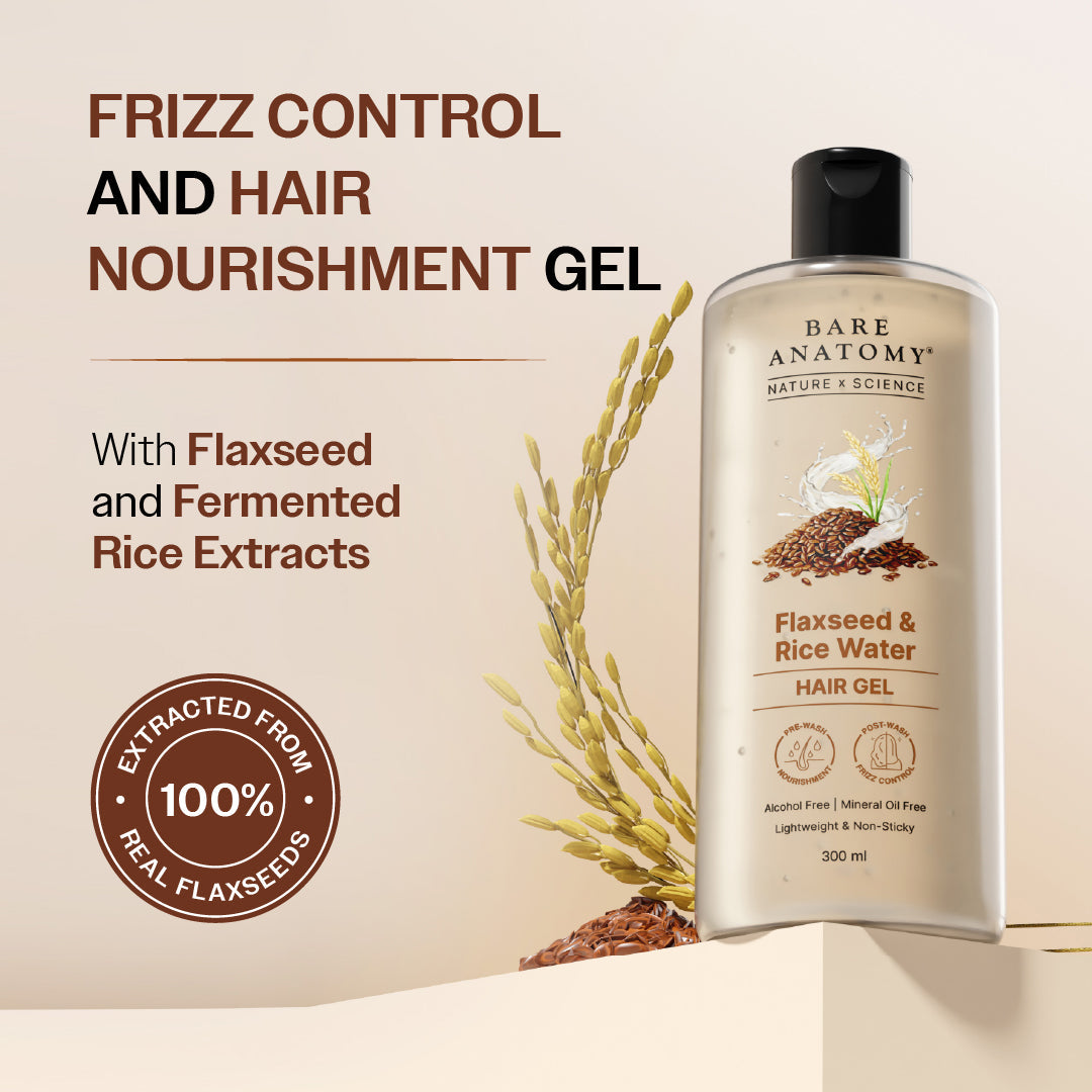 Flaxseed & Rice Water Hair Gel to Control Frizz & Provide Nourishment - 300 ml
