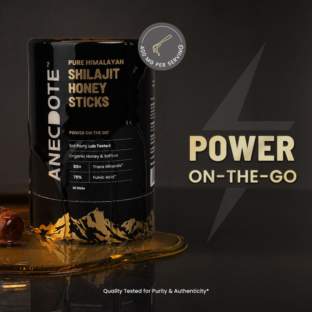 100% Pure Himalayan Shilajit Honey Sticks With Organic Honey & Saffron - 30 Sticks