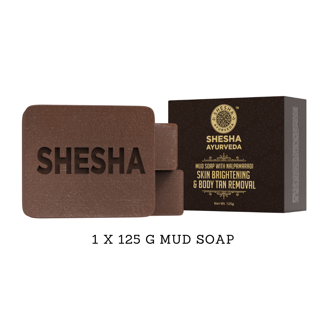 Super Saver Combo (3 items) - Kumkumadi Lightening Lip Balm 5G + Tan Removal Mud Soap 125G + Nilini Natural Black Hair Color 40G