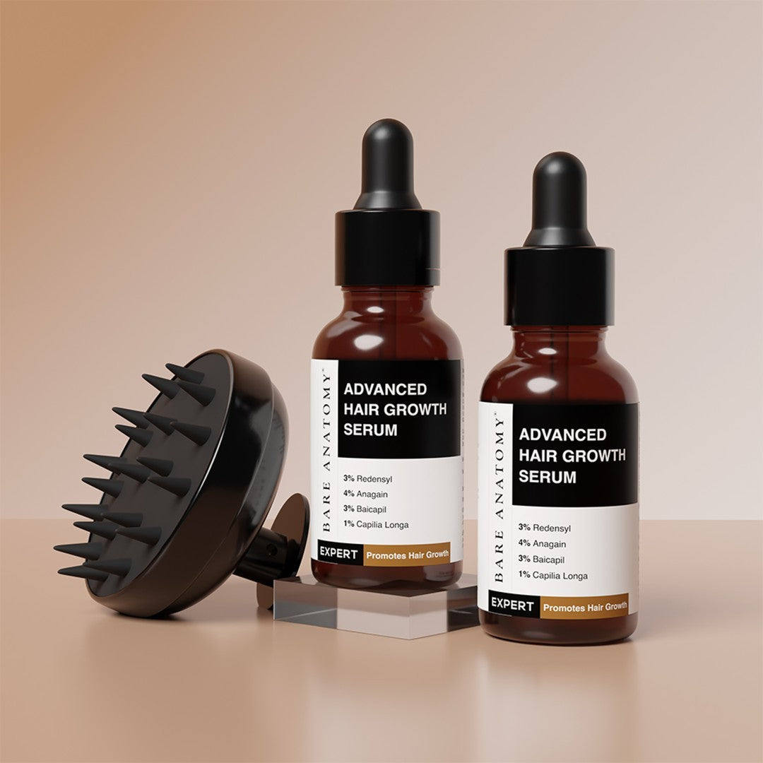 Hair Growth Serum (30 ml | Pack of 2) & Scalp Massager Hair Growth Combo