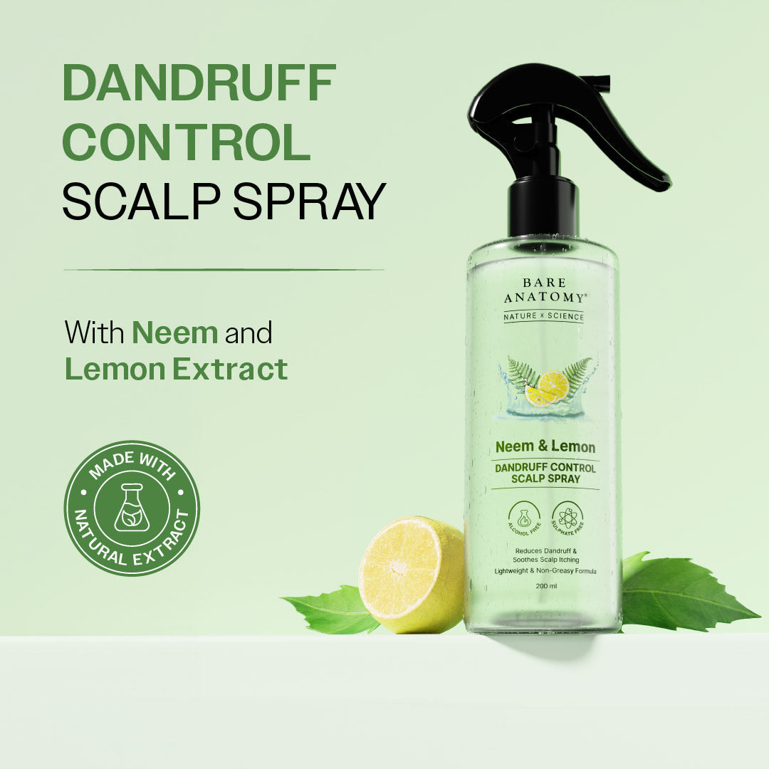 Neem & Lemon Dandruff Control Scalp Spray - 200 ml | Pack of 2
