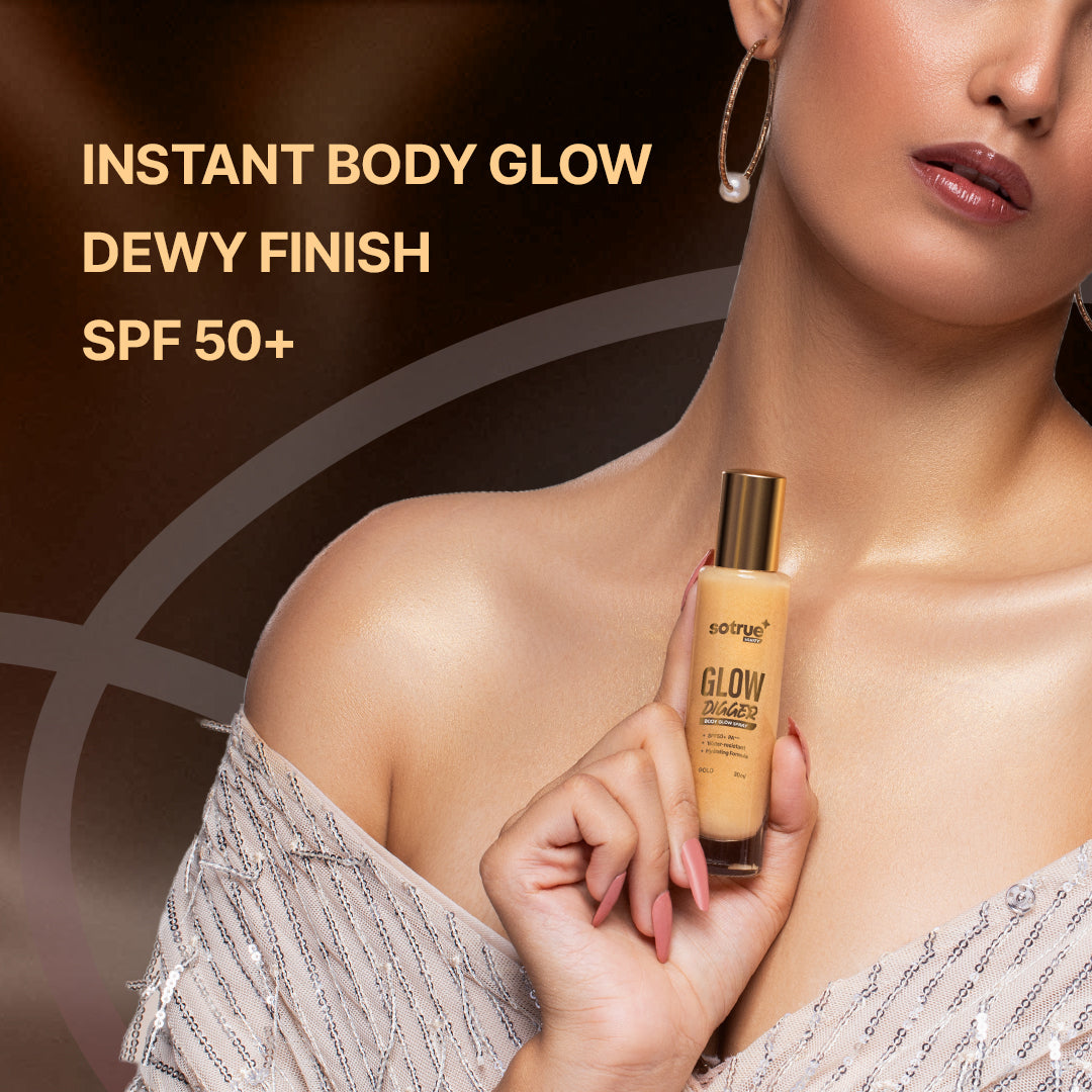 Glow Digger Body Glow Spray | SPF 50+ PA+++ | Instant Radiant Shine