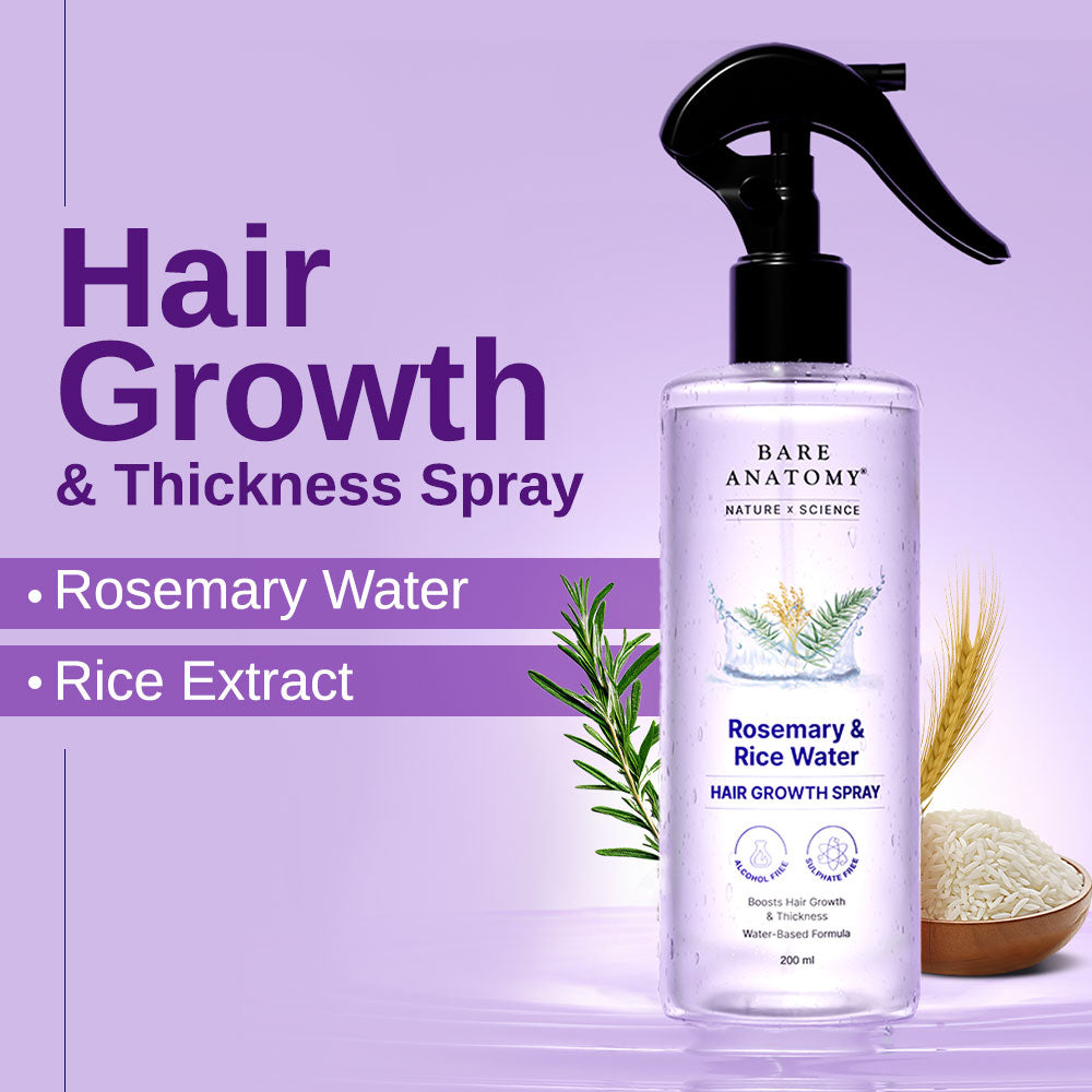 Rosemary Hair Oil (100 ml), Rosemary Hair Spray (200 ml) & Scalp Massager Combo for Hair Growth