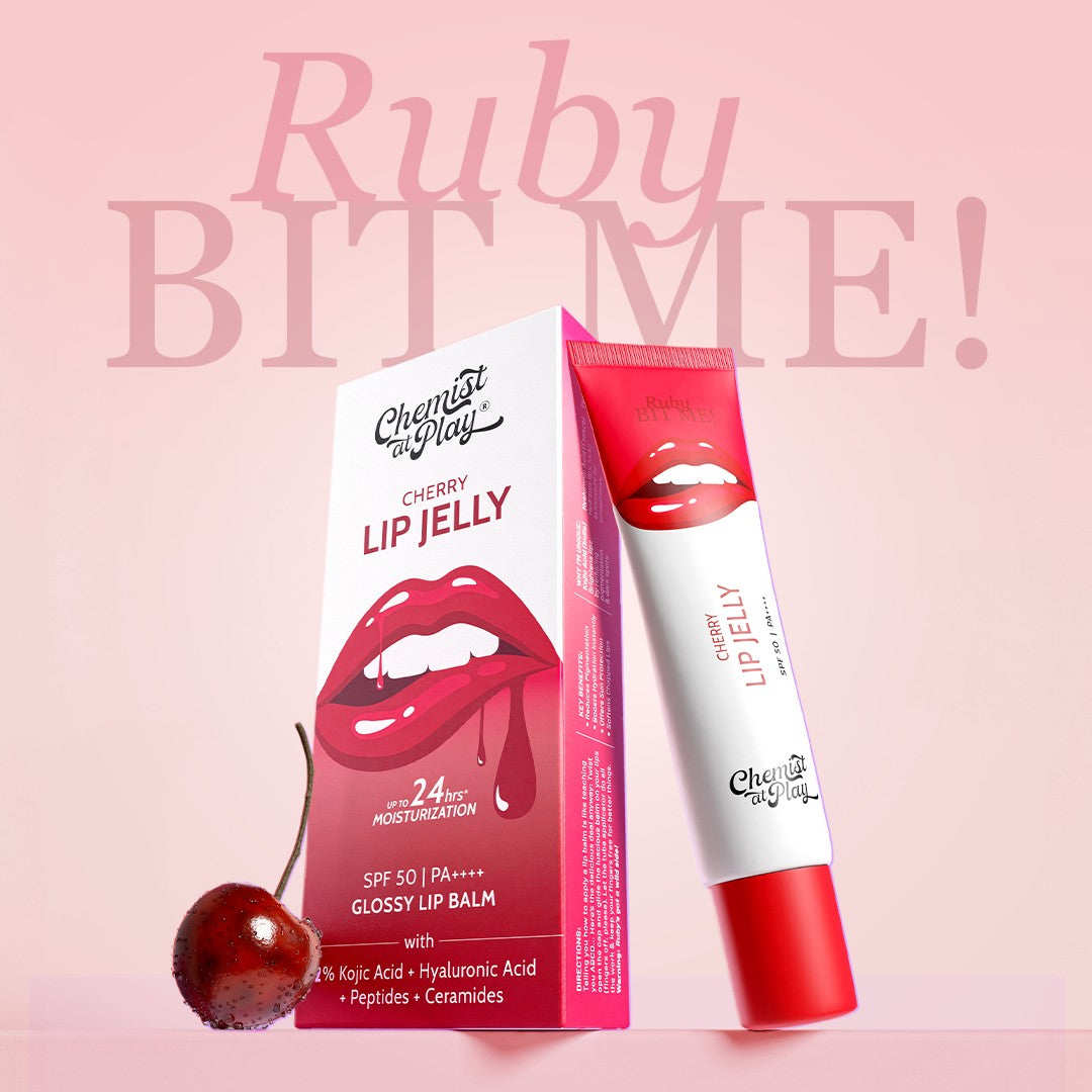 Ceramides + 2% Kojic Acid Tinted Lip Balm (Cherry) | SPF 50 PA++++ | 10 gm | Pack of 2