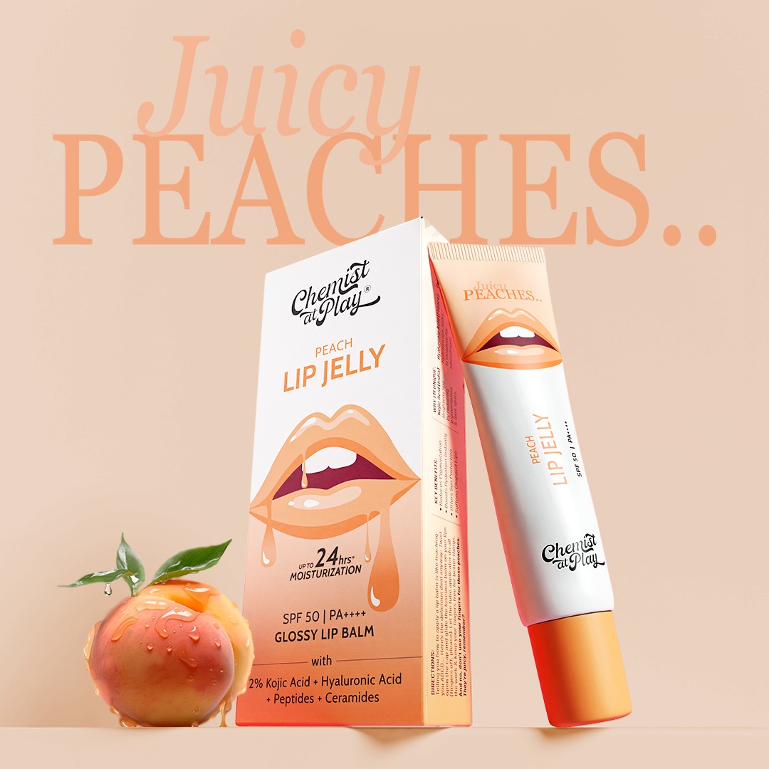 Ceramides + 2% Kojic Acid Tinted Lip Balm (Peach) | SPF 50 PA++++ | 10 gm
