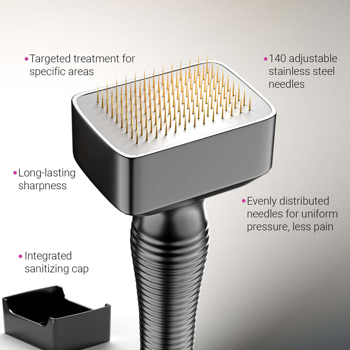 Derma Stamp with Sanitizer | Adjustable Titanium-Coated Needles