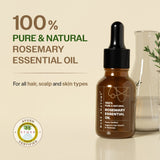 100% Pure & Natural Rosemary Essential Oil for Hair Growth & Thickness - 15 ml