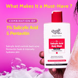 1% Salicylic Acid Body Wash for Acne Control (236 ml) with Loofah