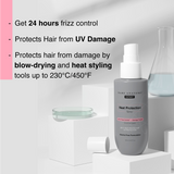 Heat Protection Hair Spray with 230°C Thermal Protection & Frizz Control - 150 ml