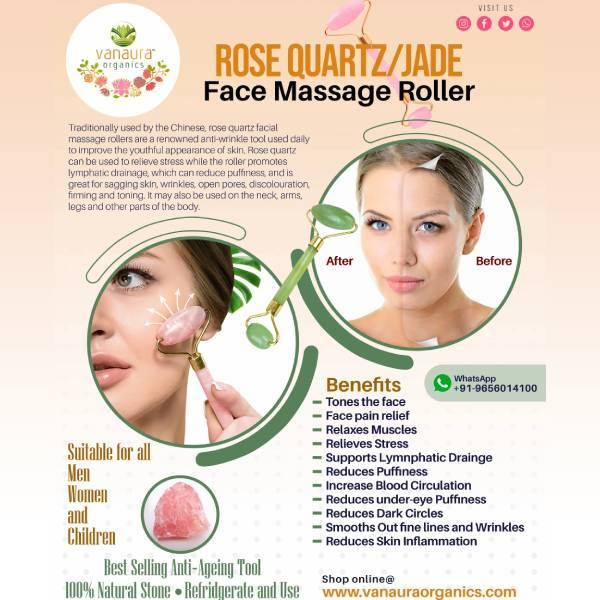 Natural Jade Gem Stone Face Massage Roller