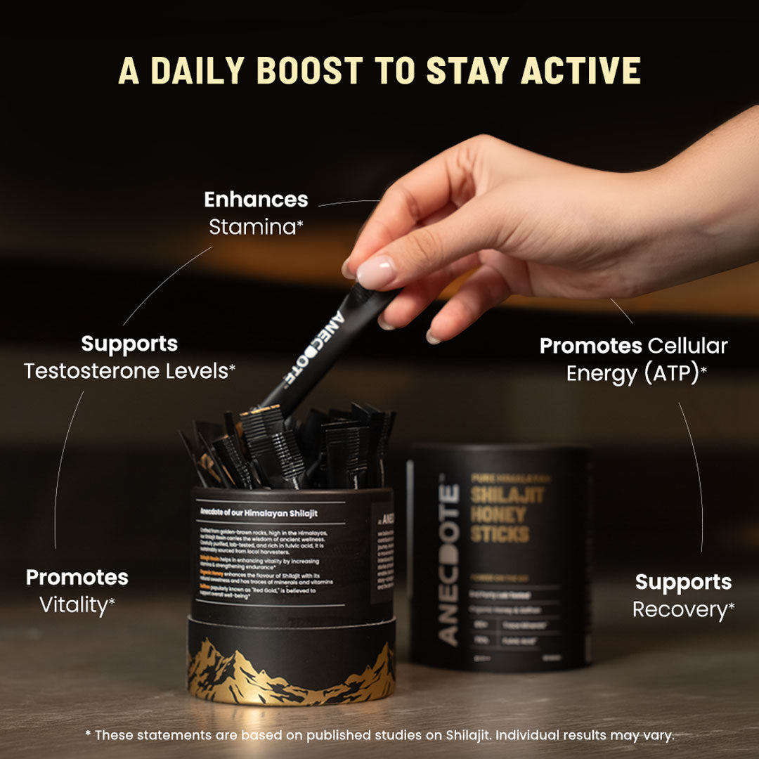 100% Pure Himalayan Shilajit Honey Sticks With Organic Honey & Saffron - 30 Sticks
