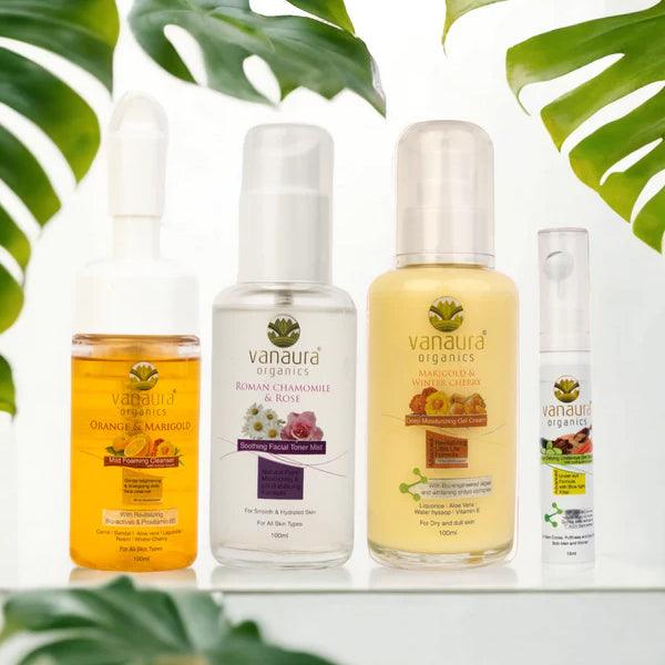 4-step Advanced Skincare Routine Kit (CTM for Dry Skin + Undereye Gel Serum) for clear skin