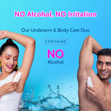 Daily Exfoliation Trio (Aqua & Fragrance Free Underarm Roll On - 40ml + 40ml | Exfoliating Body Wash - 236 ml)
