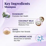 Rosemary & Coconut Milk Hydrating Shampoo (200 ml) & Conditioner (150 ml) Combo for Frizzy Hair