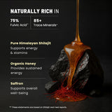 100% Pure Himalayan Shilajit Honey Sticks With Organic Honey & Saffron - 30 Sticks