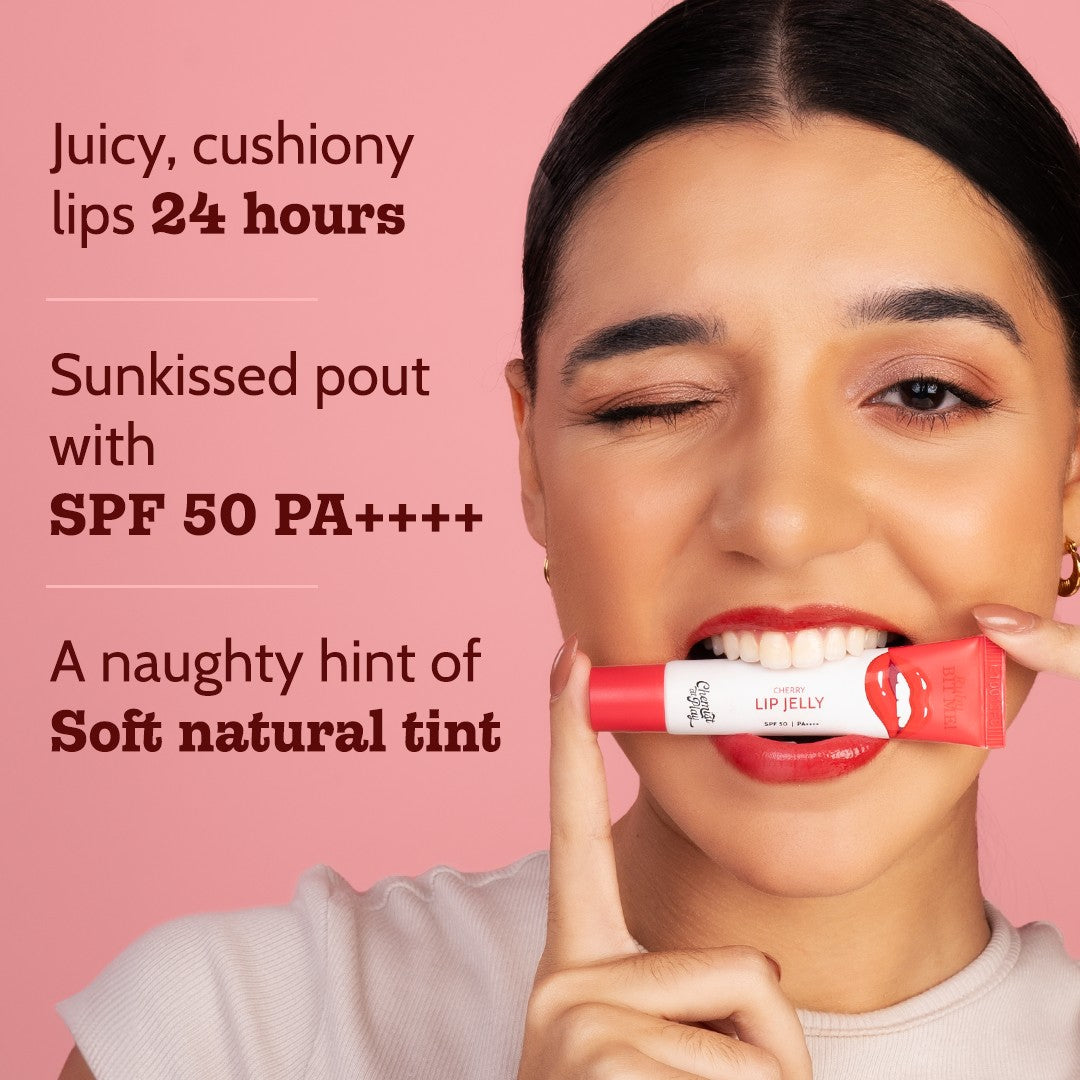 Ceramides + 2% Kojic Acid Tinted Lip Balm (Cherry) | SPF 50 PA++++ | 10 gm | Pack of 2