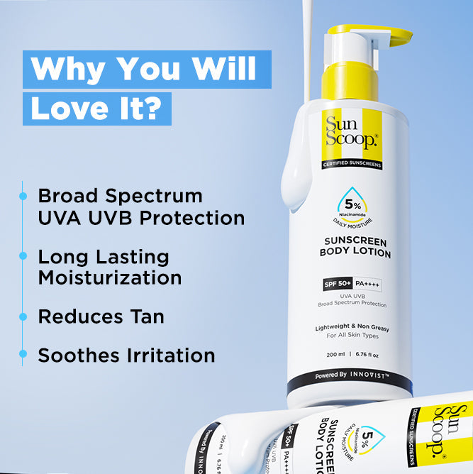 5% Niacinamide Sunscreen Body Lotion| SPF 50+ PA++++| In-Vivo Tested - 200ml