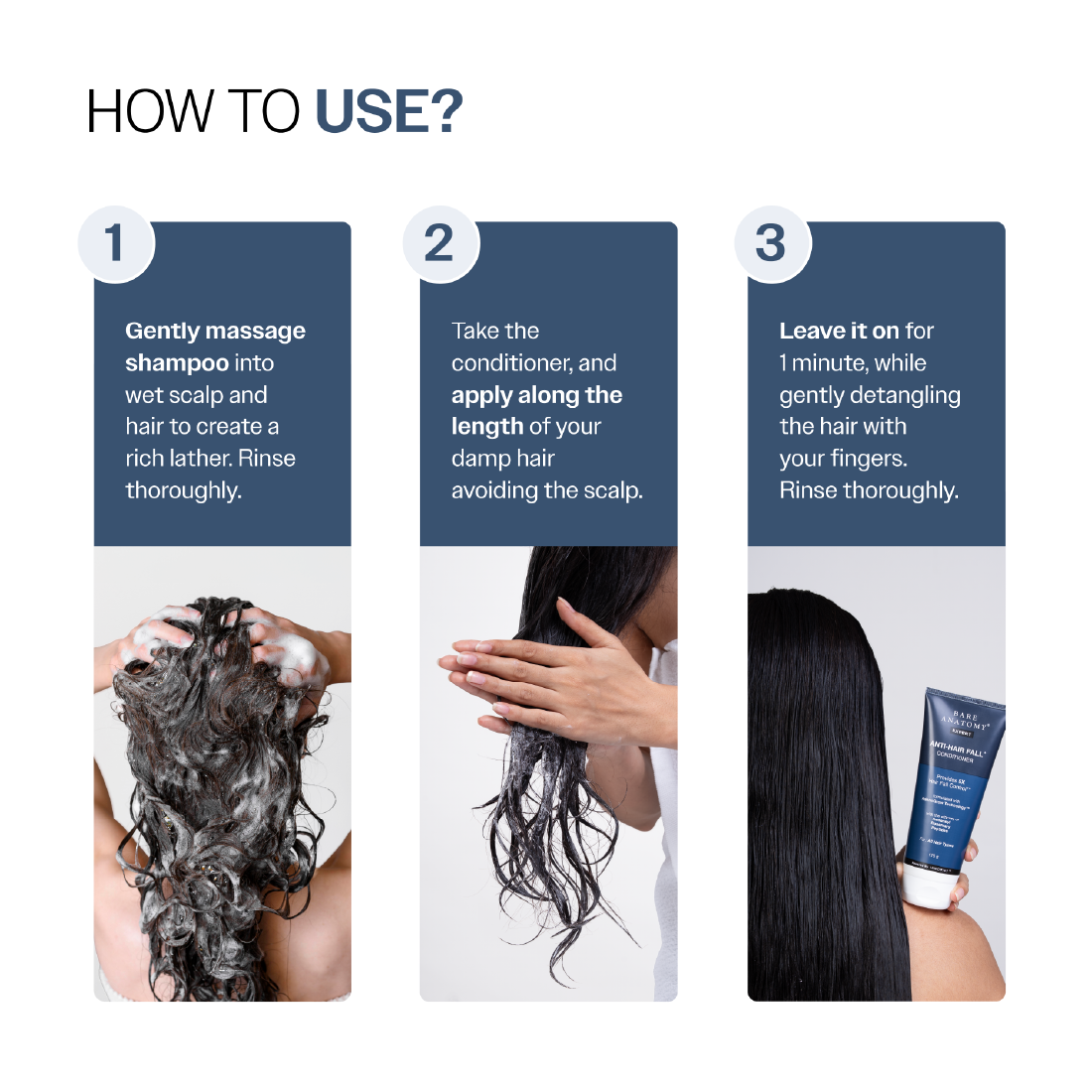 Anti-Hair Fall Shampoo (100 ml) & Conditioner (100 gm) Combo with Redensyl & Rosemary