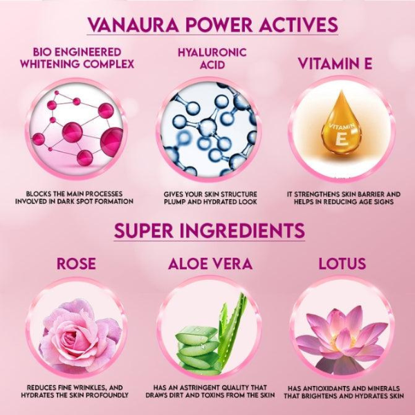 Rose and lotus Deep moisturizing day gel cream With Bio engineered natural whitening complex (All skin types)  30 ML