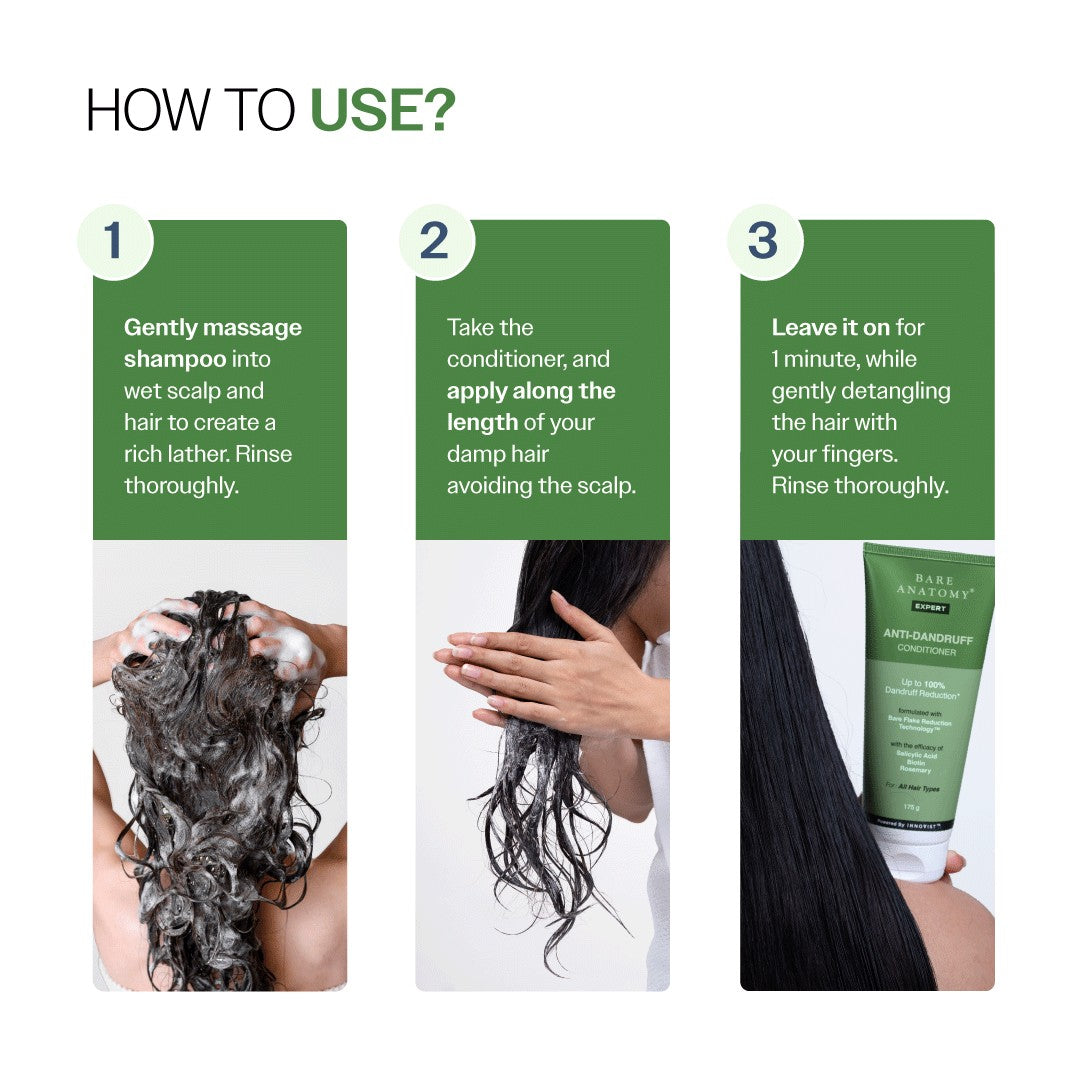 Anti-Dandruff Shampoo (250 ml) & Conditioner (175 gm) Combo with Salicylic Acid & Rosemary