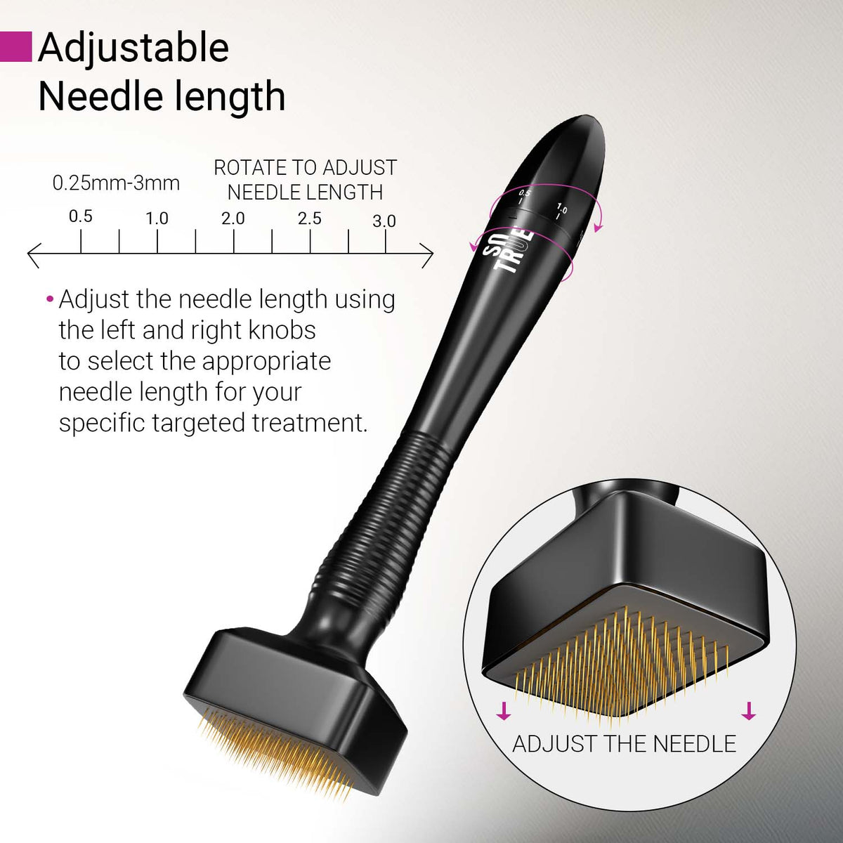 Derma Stamp with Sanitizer | Adjustable Titanium-Coated Needles