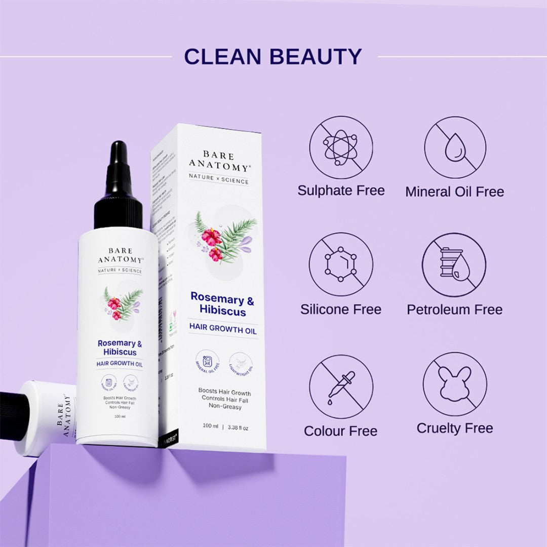 Rosemary Hair Oil (100 ml), Rosemary Hair Spray (200 ml) & Scalp Massager Combo for Hair Growth