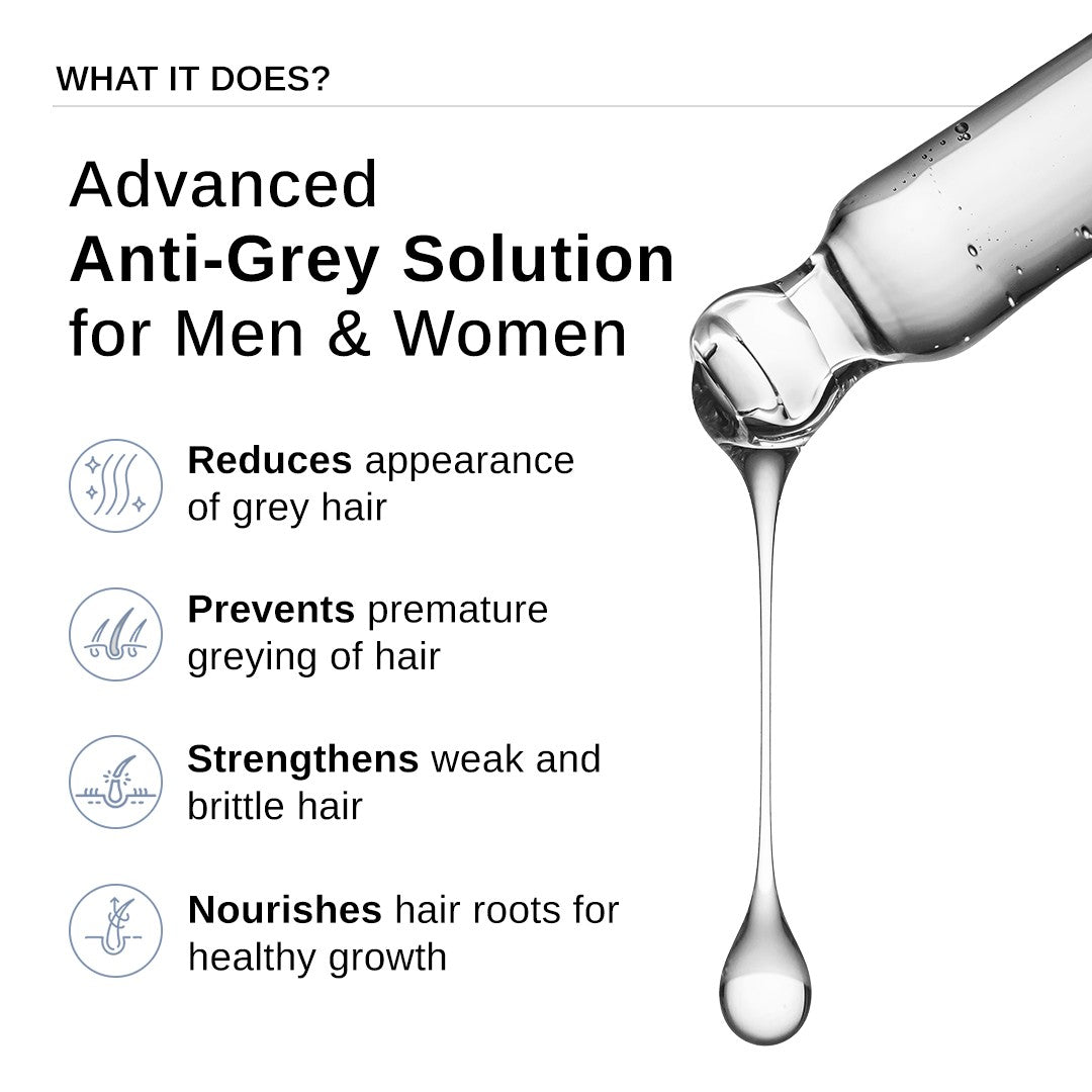 Advanced Anti-Grey Hair Serum with Silverfree Peptide, Rosemary & Biotin - 50 ml