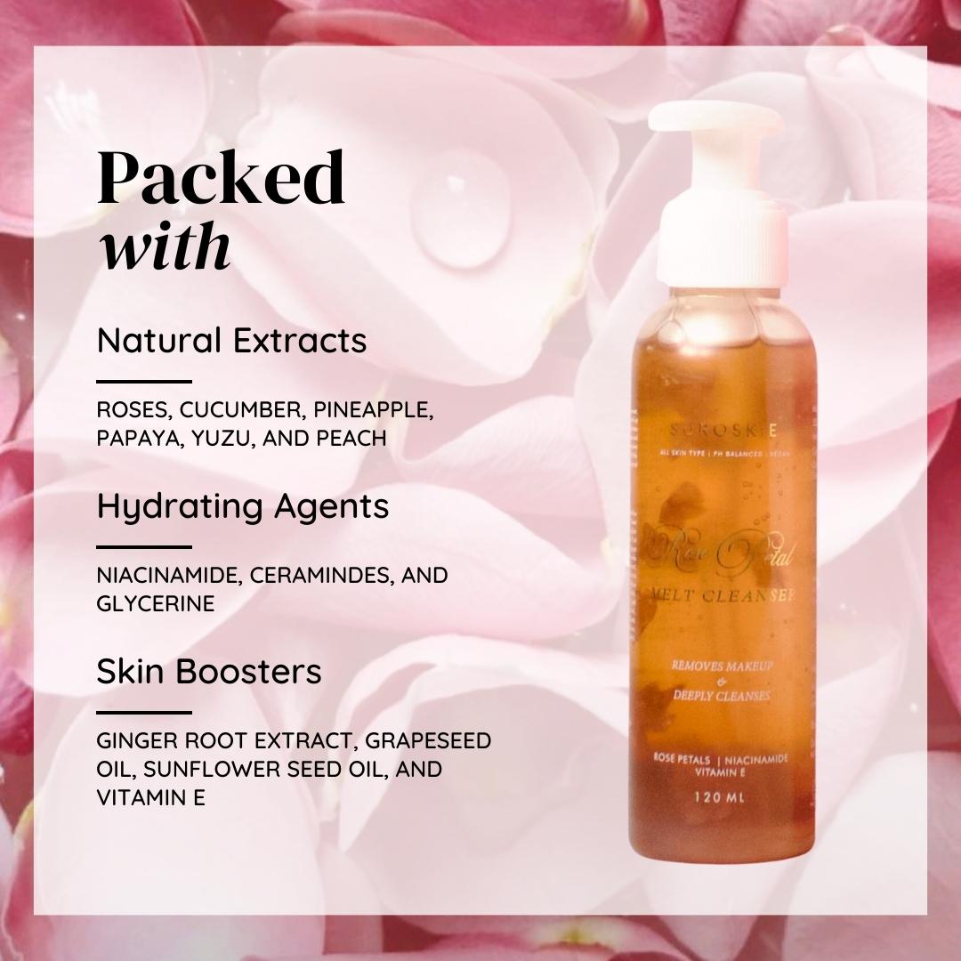 Rose Petals Melt Cleanser - 2 In 1 Hydrating cleanser