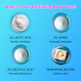 Daily Exfoliation Trio (Aqua & Fragrance Free Underarm Roll On - 40ml + 40ml | Exfoliating Body Wash - 236 ml)