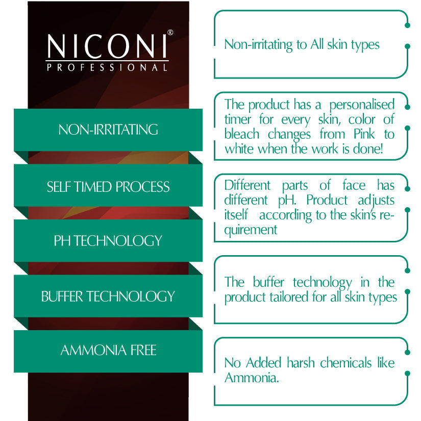 Niconi Tan Removal Ammonia Free Oxygen Face Bleach For Regular & Oily Skin - 600gm