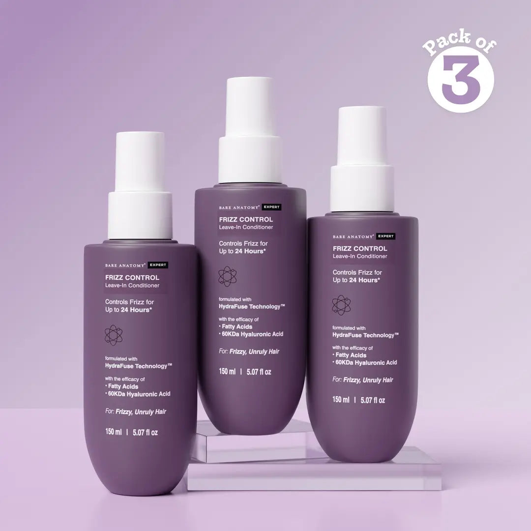 Anti-Frizz Leave-In Conditioner with Argan Oil & Hyaluronic Acid for frizzy hair - 150 ml | Pack of 3