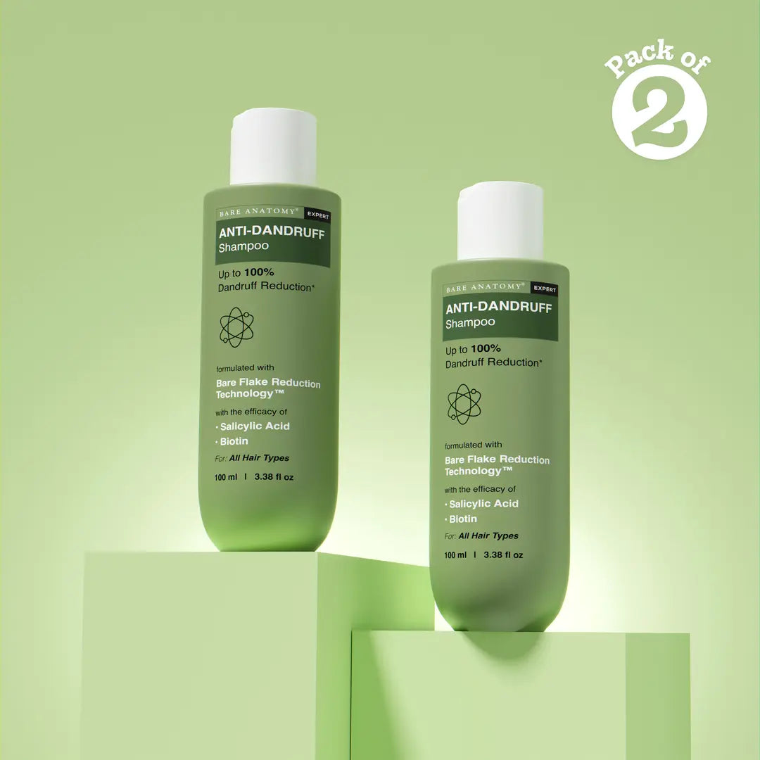 Anti Dandruff Shampoo with Salicylic Acid, Piroctone Olamine & Biotin - 100 ml | Pack of 2