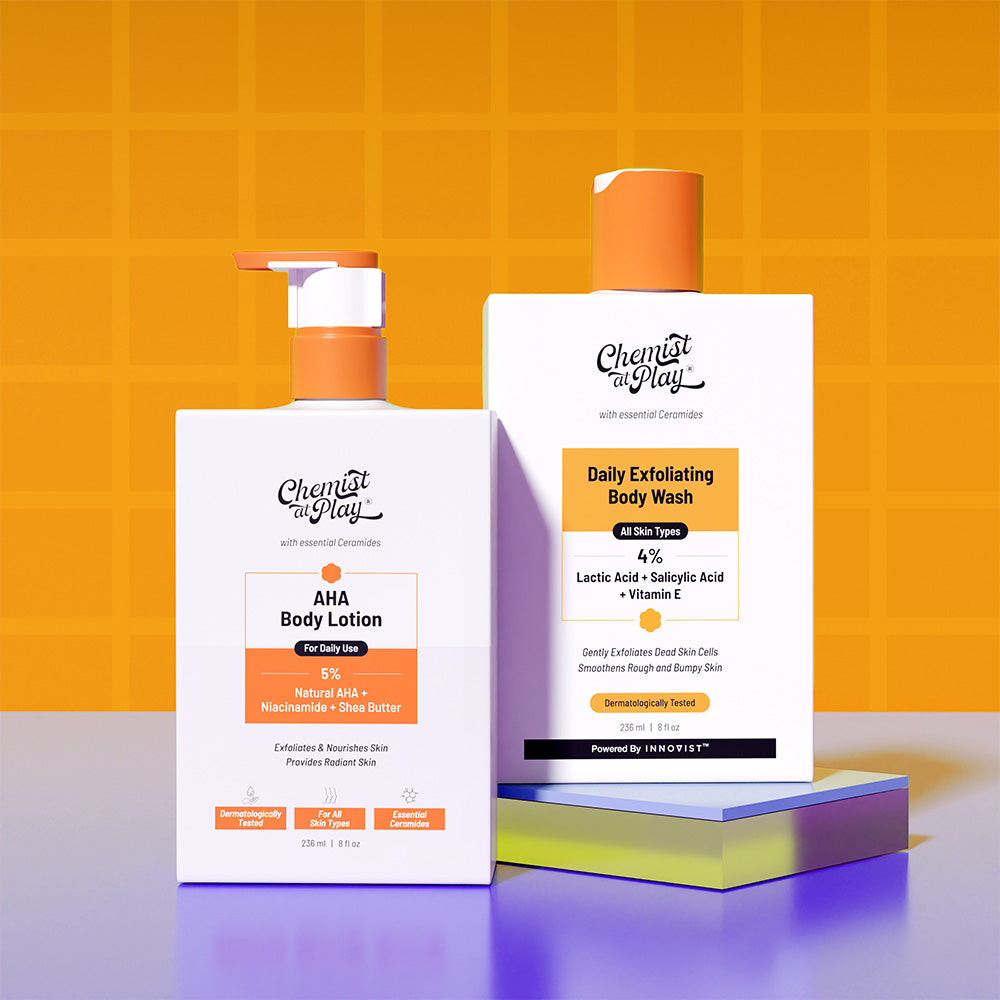 Detan Body Combo (Exfoliating Body Wash - 236 ml + AHA Body Lotion - 236 ml)