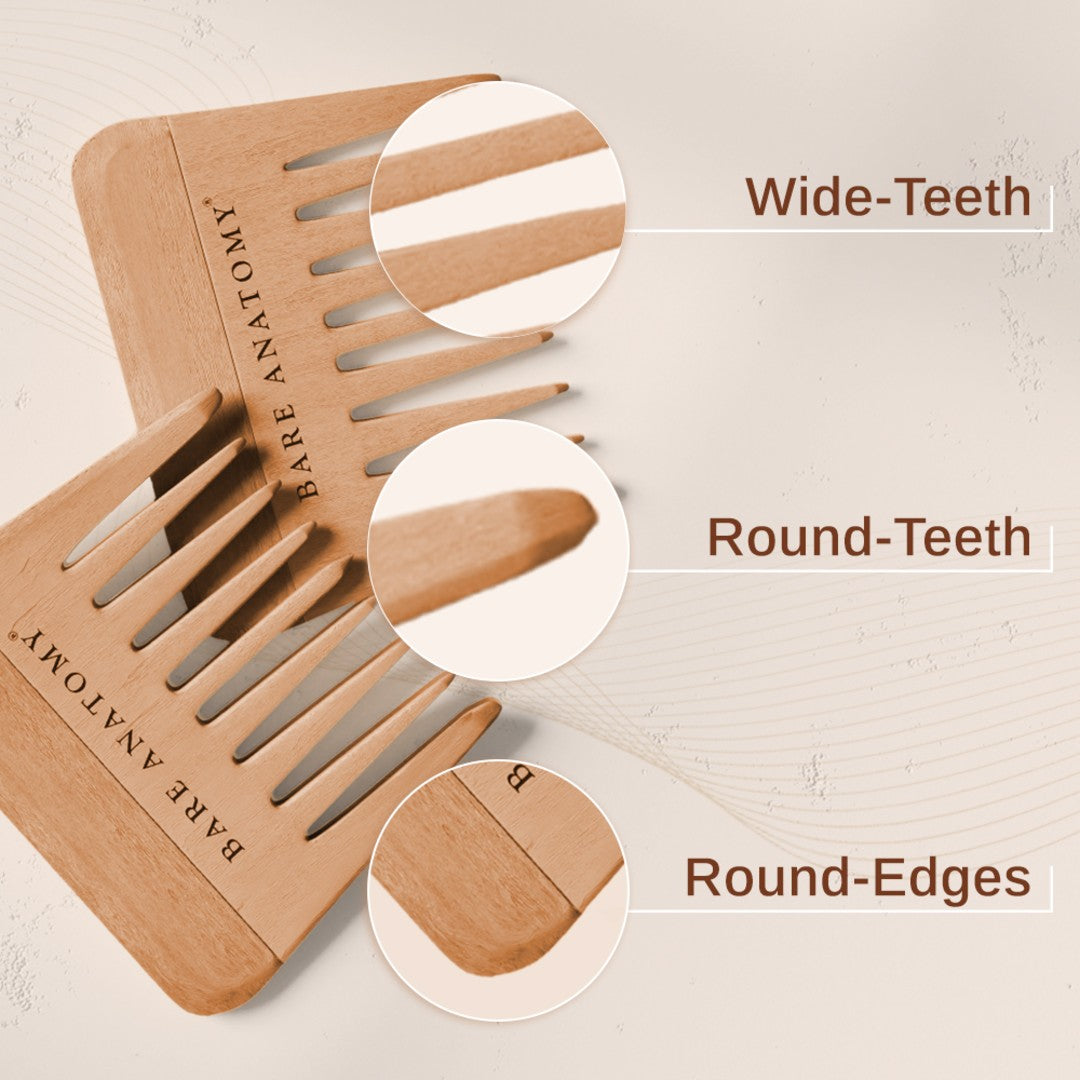 Bare Anatomy Wide Tooth Wooden Hair Comb