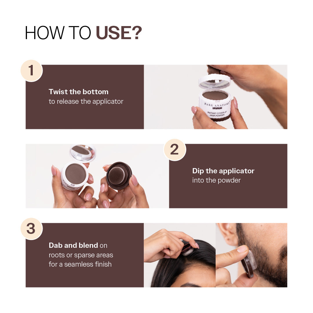 Instant Hair Cover-Up Powder (Brown Color) - 4 gm