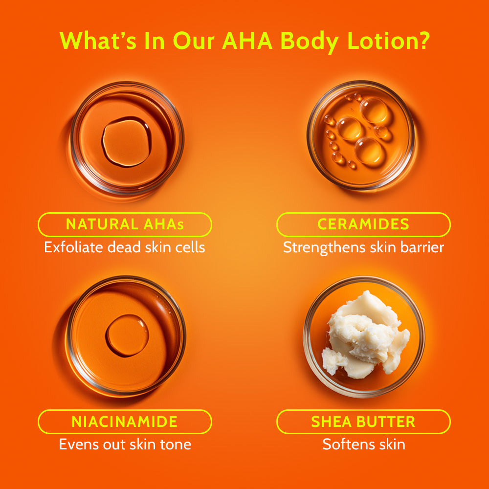 Detan Body Combo (Exfoliating Body Wash - 236 ml + AHA Body Lotion - 236 ml)