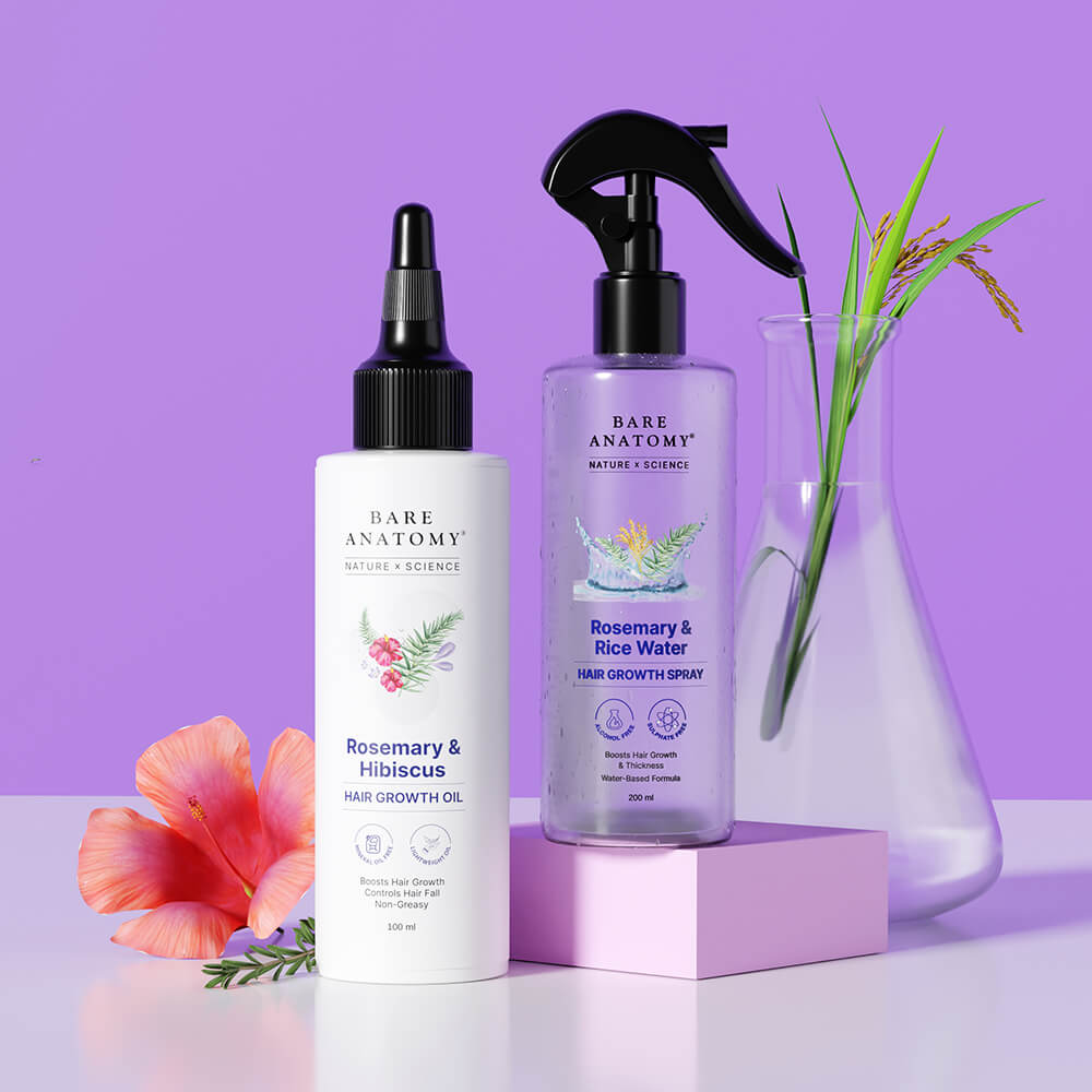 Ultimate Hair Growth Combo (Rosemary & Rice Water Spray - 200 ml | Rosemary Oil - 100 ml)