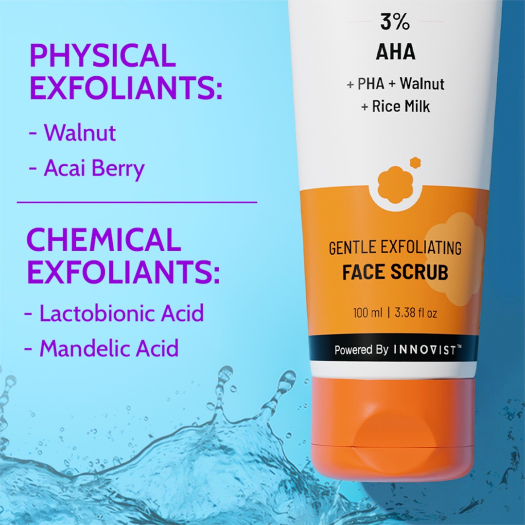 Gentle Exfoliating Face Scrub for Blackheads & Tan Removal - 100 ml