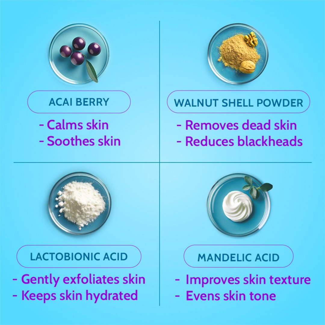 Gentle Exfoliating Face Scrub for Clear & Glowing Skin - 100 ml | Pack of 3