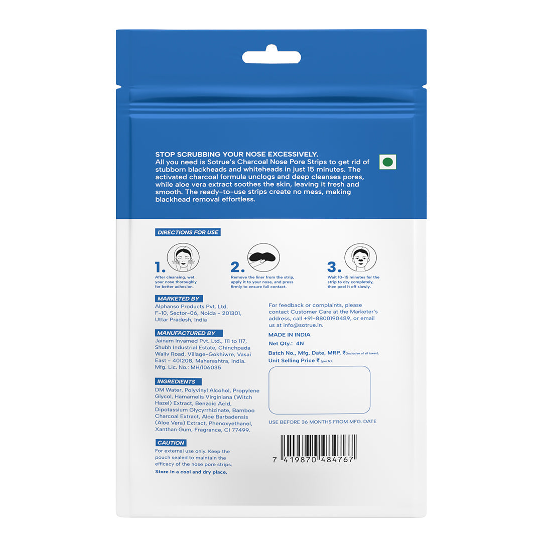 Charcoal Nose Pore Strips | Deep Cleansing