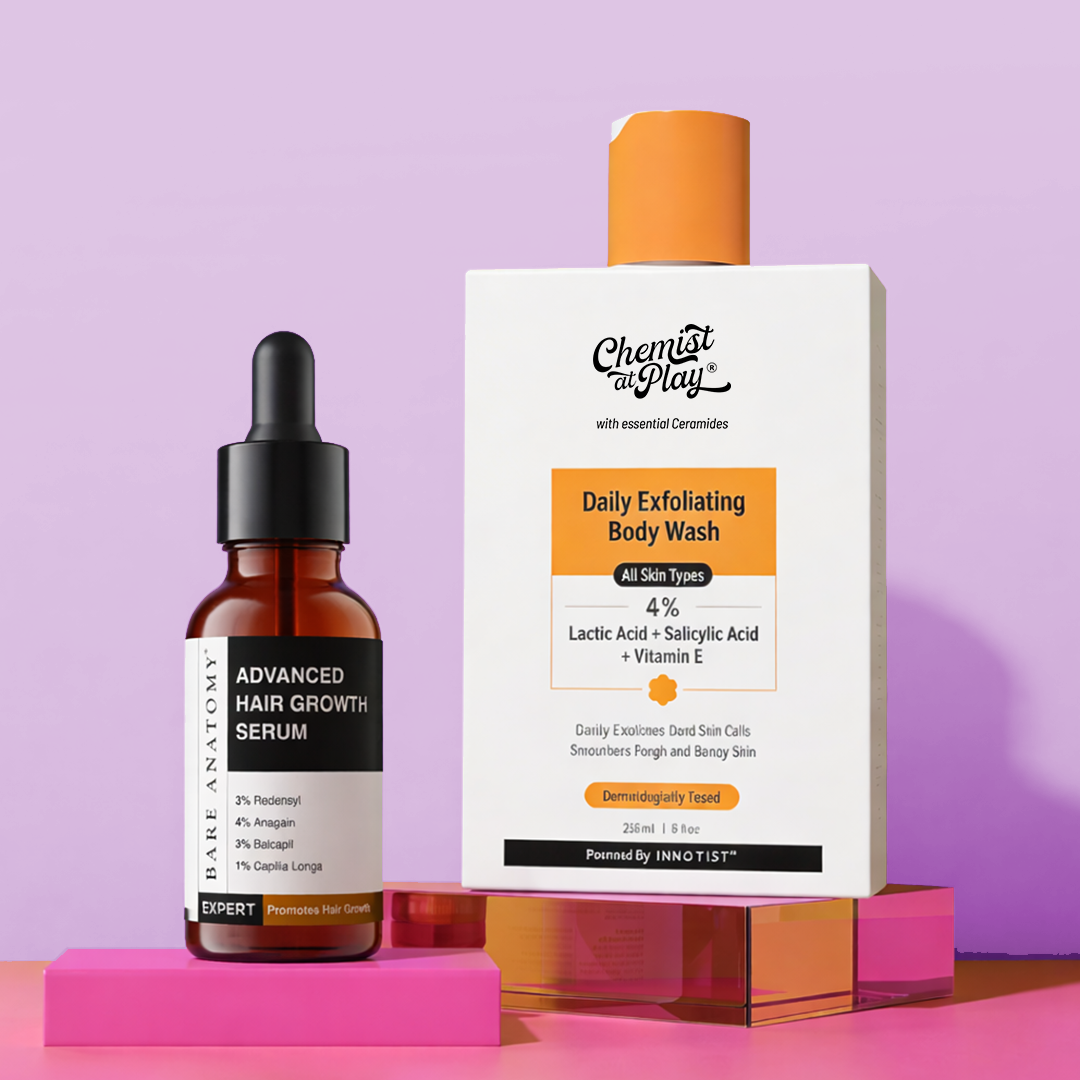 Every Day Body + Haircare Duo (Hair Growth Serum - 30 ml & Exfoliating Body Wash - 236 ml)