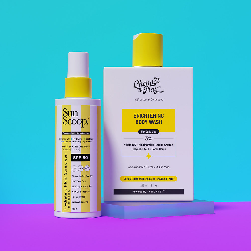 Brighten & Protect Body Duo (Hydrating Fluid Sunscreen - 125 ml | Brightening Body Wash - 236 ml)