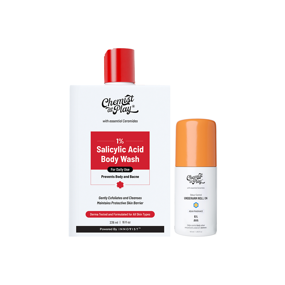 Clean & Fresh Duo (Roll On (Aqua) - 40 ml | Acne Control Body Wash - 236 ml)