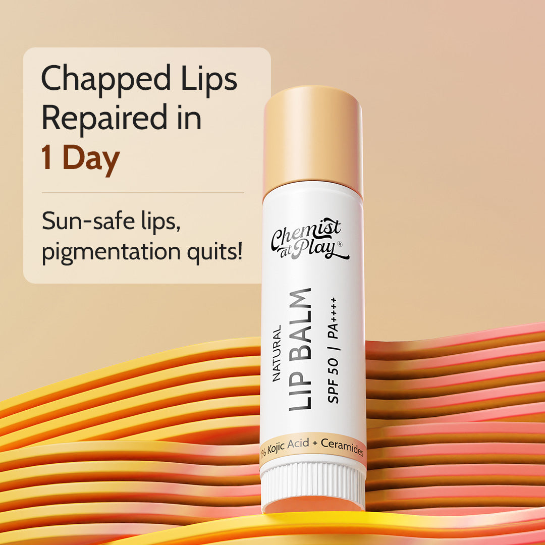 Natural Lip Balm for Chapped & Pigmented Lips | SPF 50 PA++++ & Kojic Acid | 4.5 gm